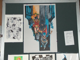 Eric Canete Batman, Robin, Batgirl 2009 Heroes Con Art Auction photo Comic Art